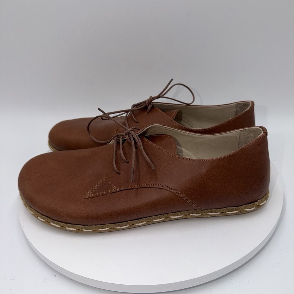 Atlantis Handmade Barefoot Casual Shoes Men's Size 10.5 Oxfords Brown Leather